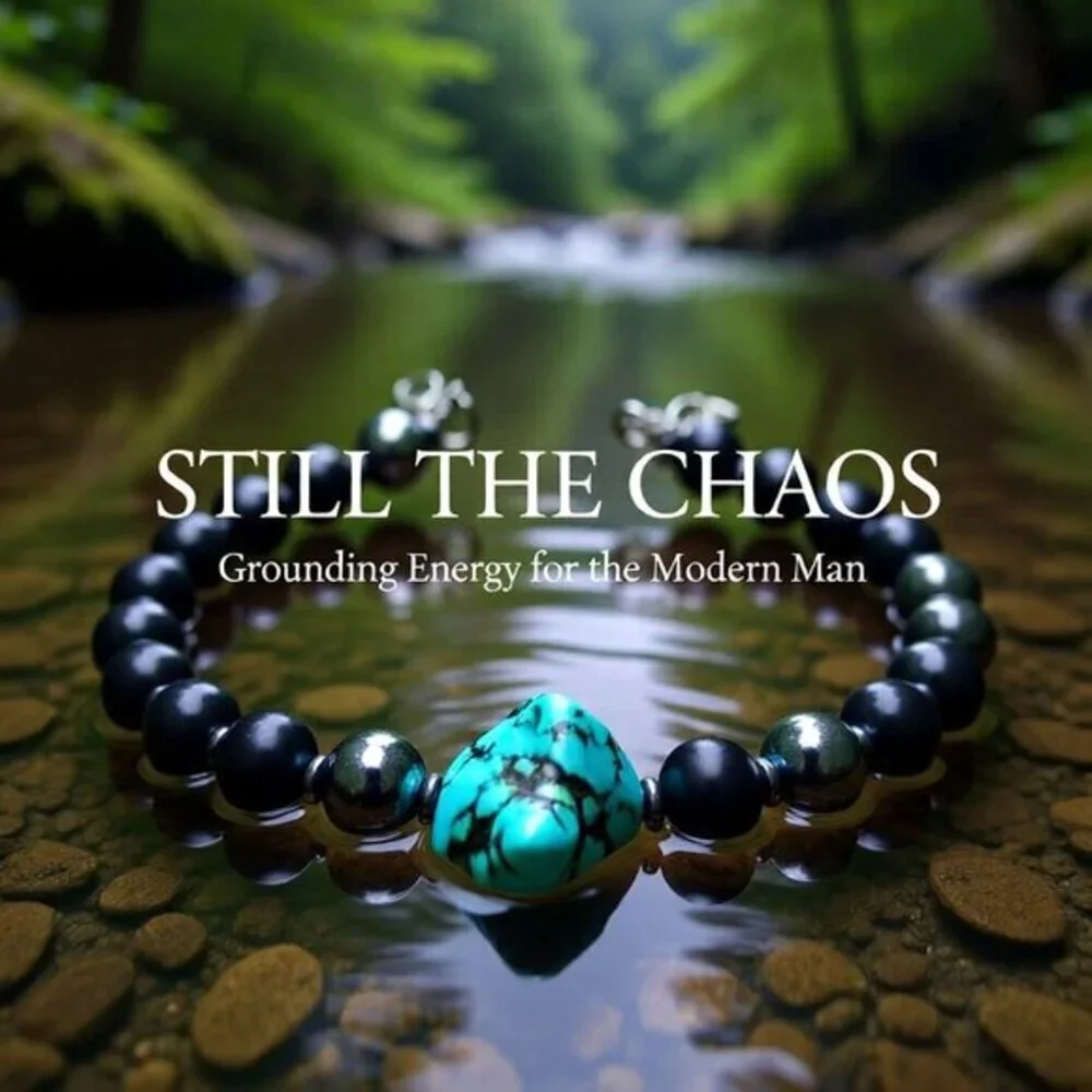 Sexy & Sleek! Men's Hematite + Black Stone Bracelet - Father's Day Gift for Him!